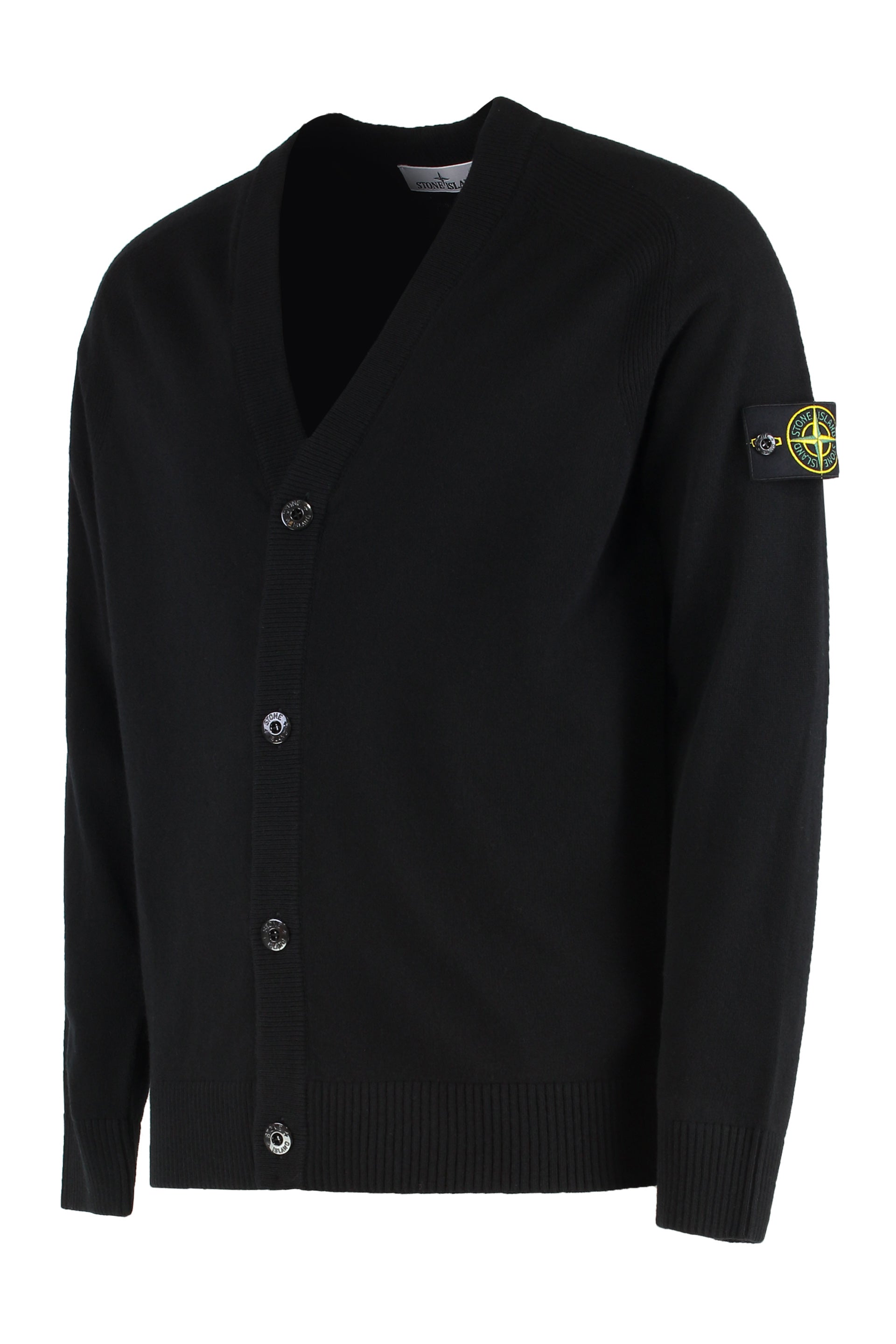 STONE ISLAND Lightweight Wool Cardigan - Men’s V-Neck Design