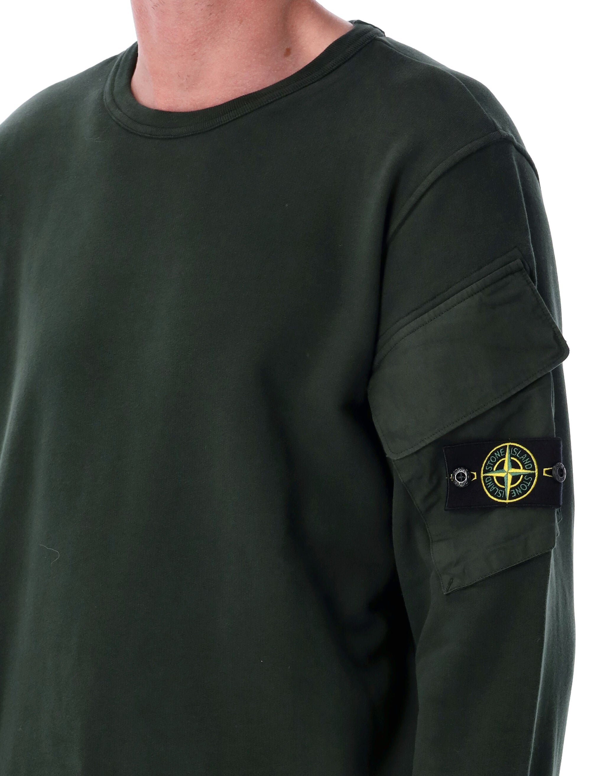 STONE ISLAND Brushed Organic Cotton Sweatshirt - Size L