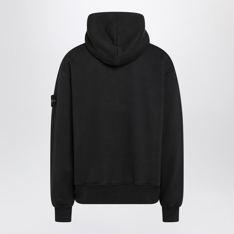 STONE ISLAND Cotton Zip-Up Hoodie with Compass Logo Patch