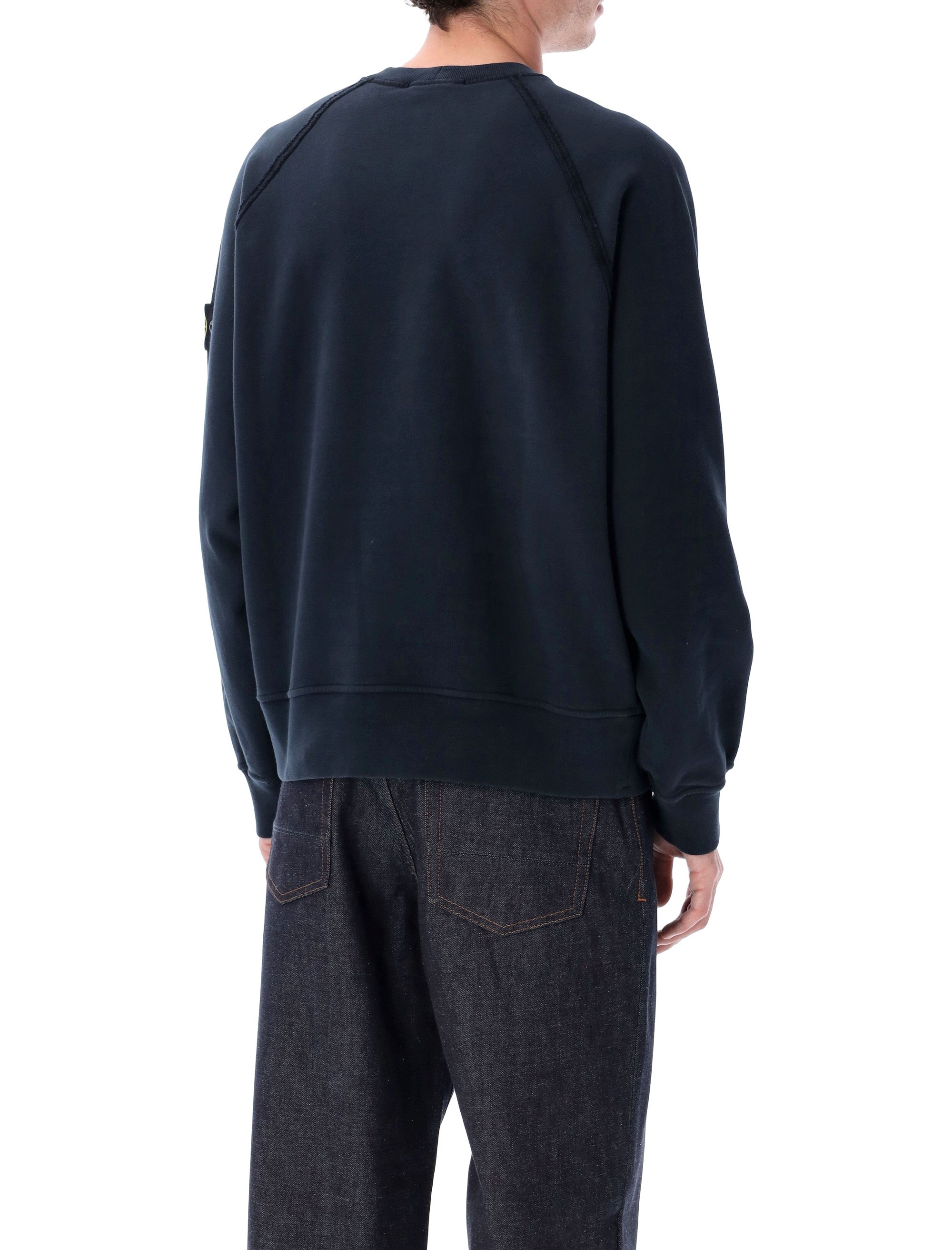 STONE ISLAND Oversized Crewneck Sweatshirt in Brushed Organic Cotton - Size L