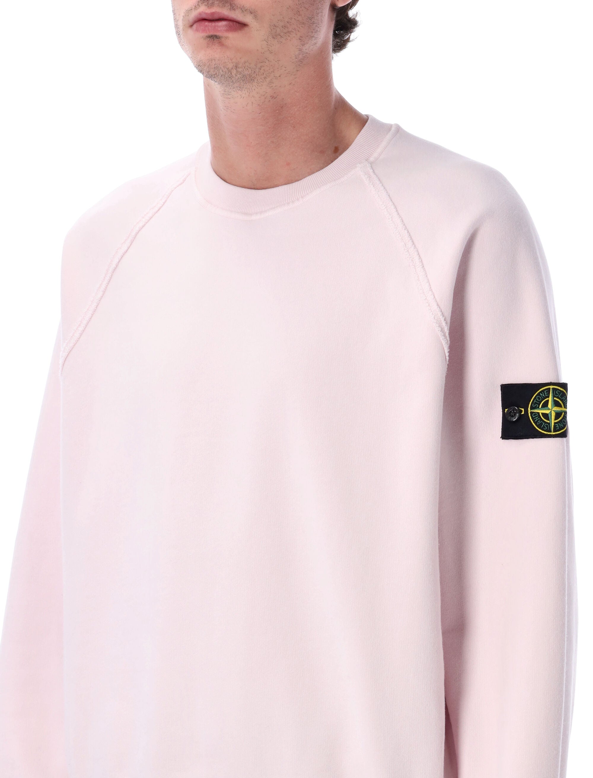 STONE ISLAND Oversized Crewneck Sweatshirt in Brushed Organic Cotton - Size L
