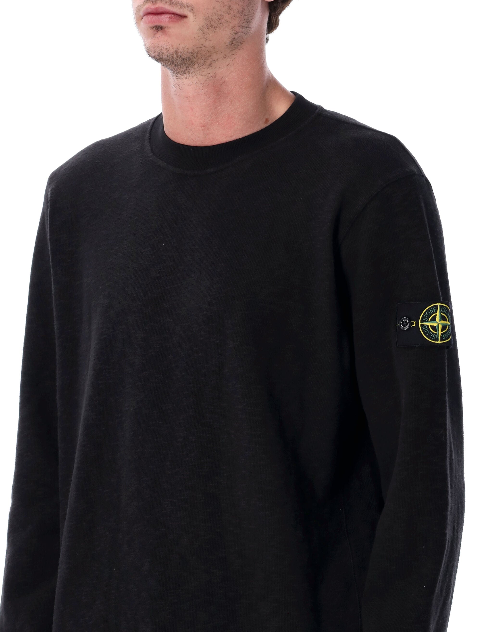 STONE ISLAND Textured Cotton Crew Neck Sweatshirt - Size L
