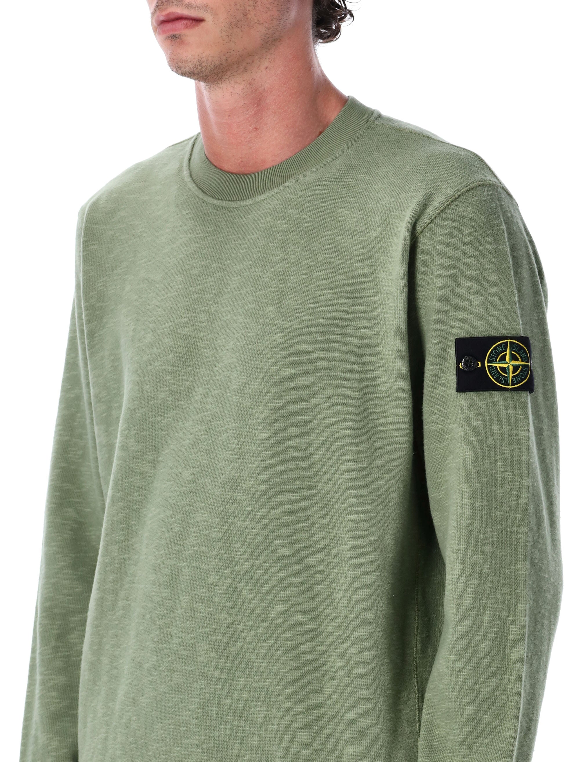 STONE ISLAND Textured Cotton Crew Neck Sweatshirt - Size L