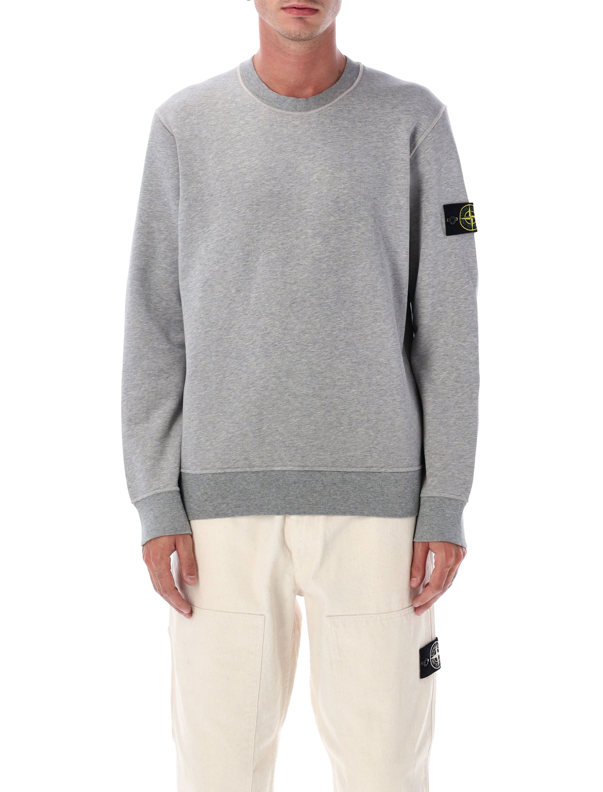 STONE ISLAND Organic Cotton Fleece Sweatshirt - Size L