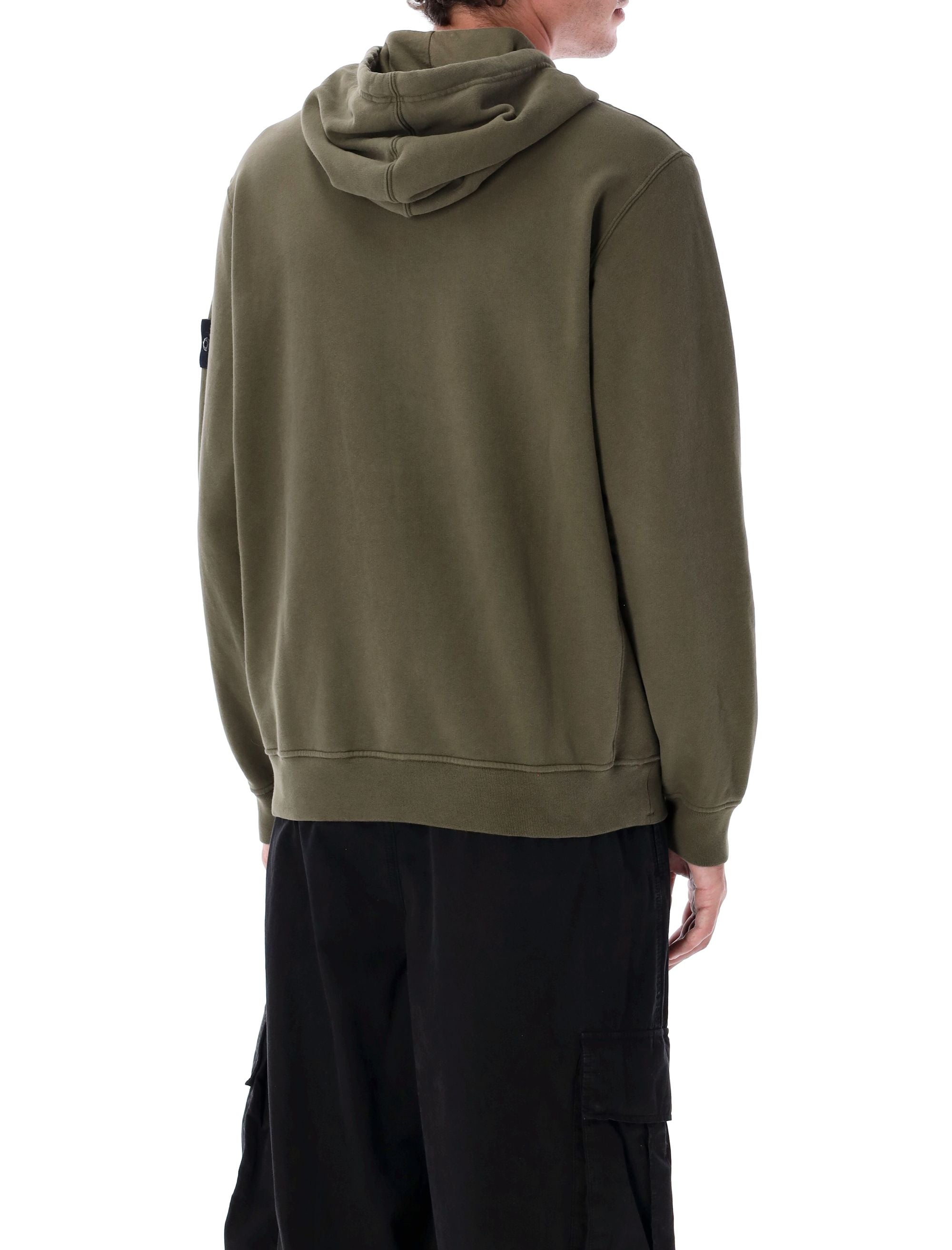 STONE ISLAND Brushed Organic Cotton Zip-Up Hoodie - Size L