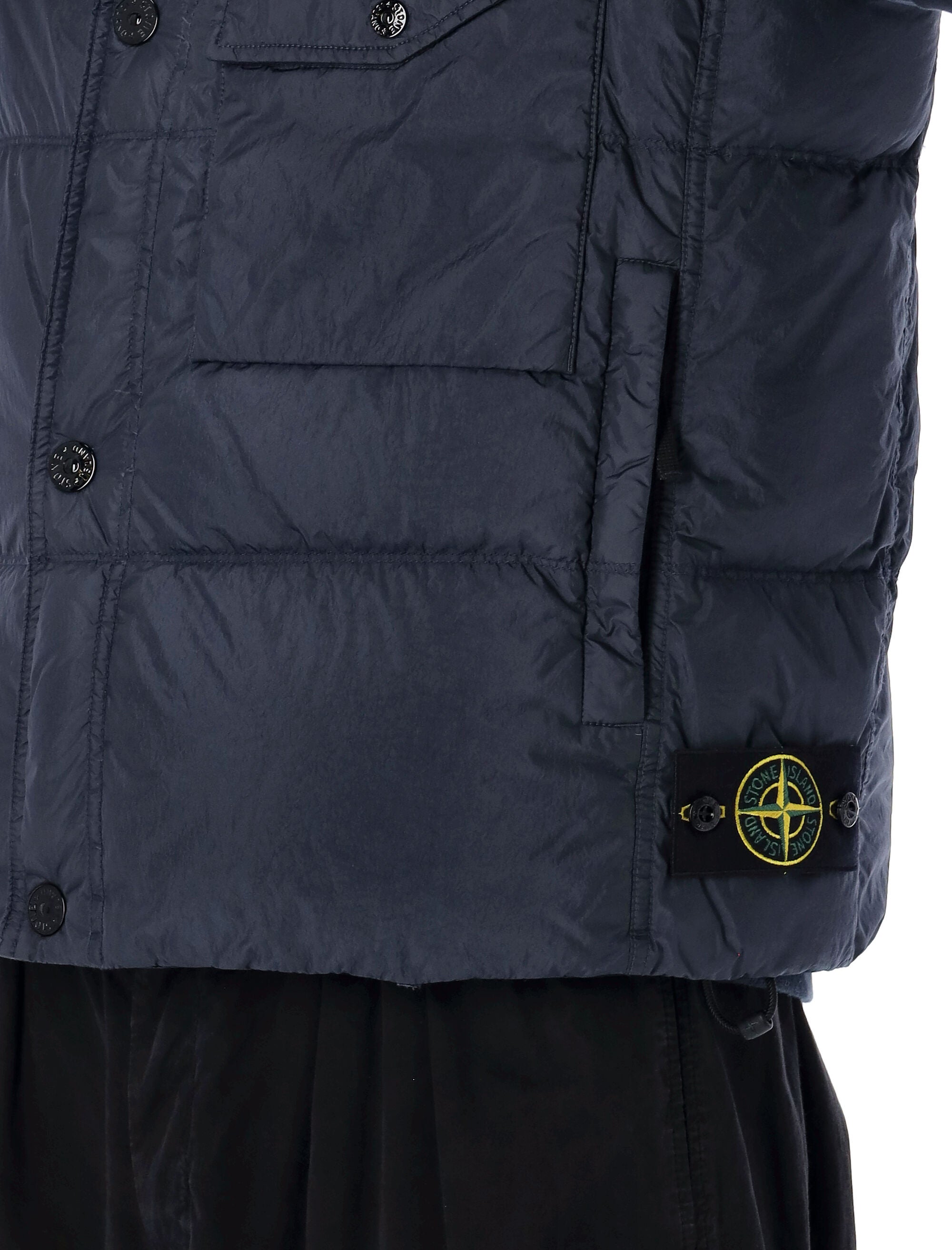 STONE ISLAND Down Vest with Stand Collar - Size L