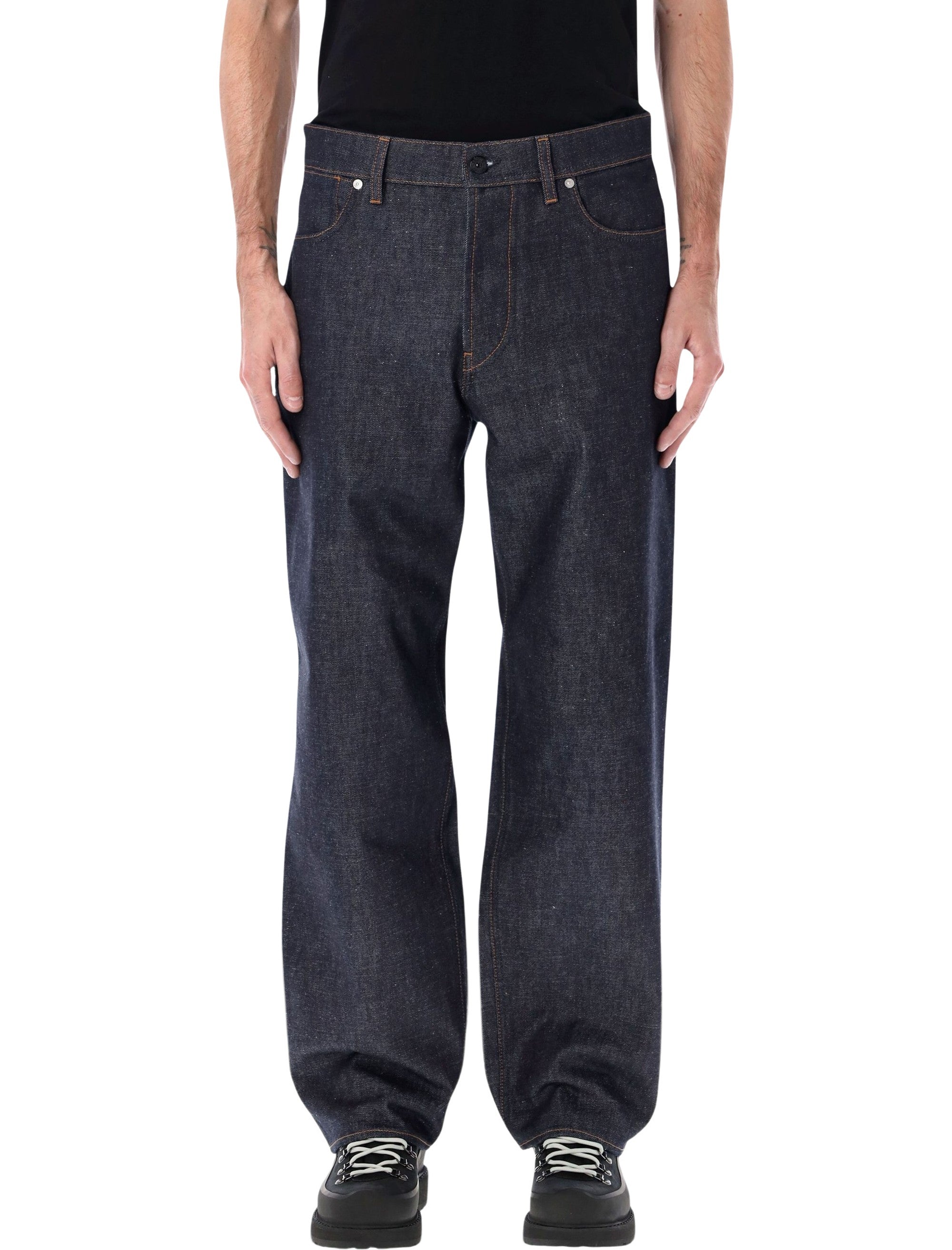 STONE ISLAND Loose Fit Indigo Raw Denim Jeans (32)