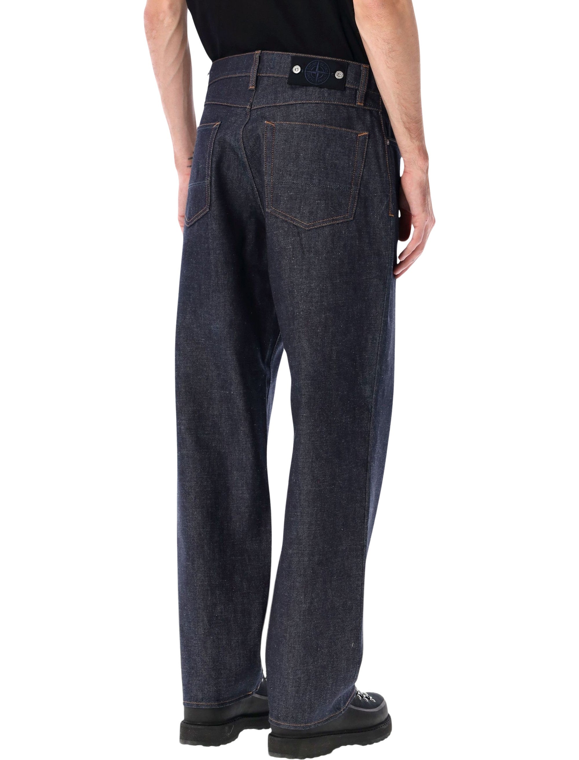 STONE ISLAND Loose Fit Indigo Raw Denim Jeans (32)