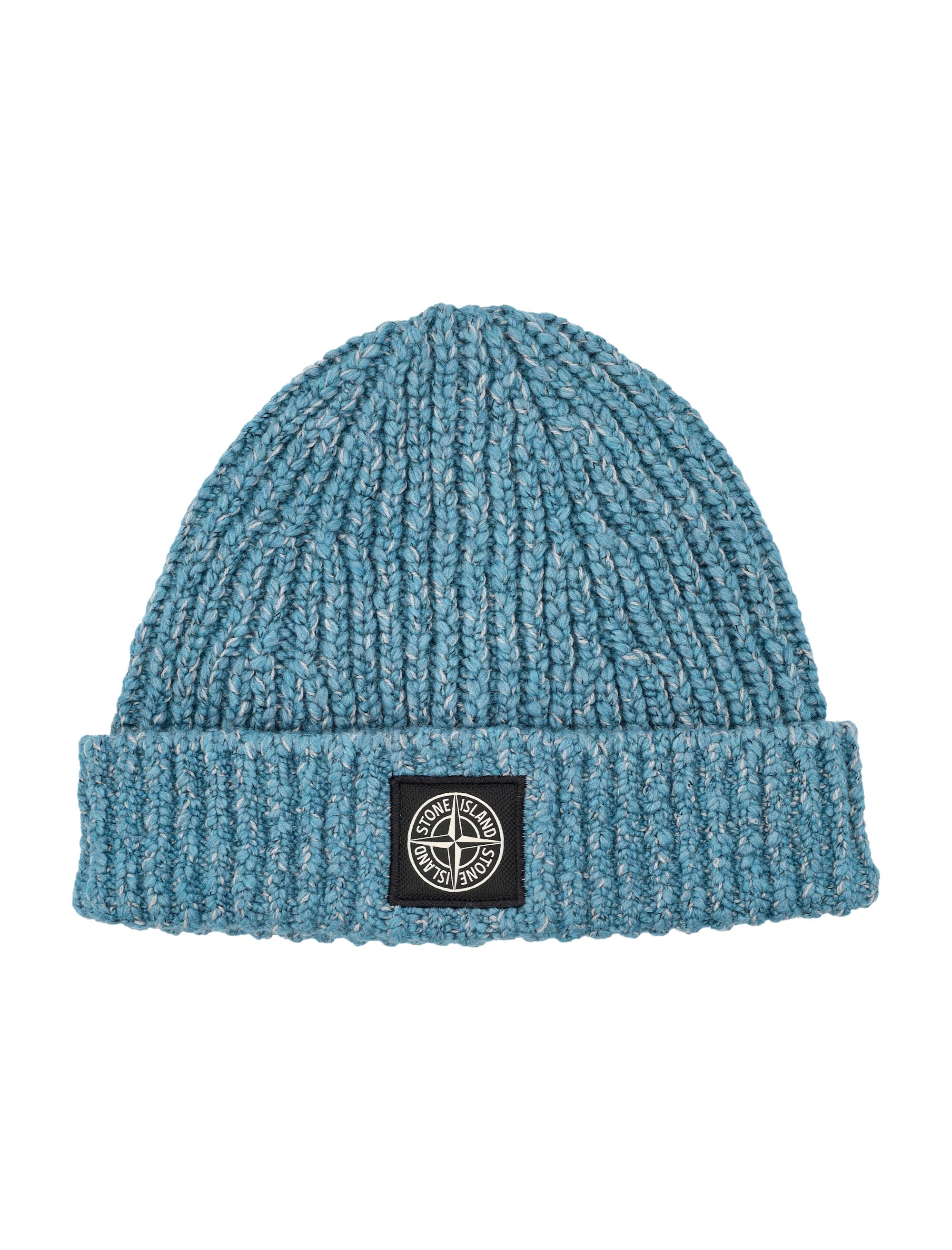 STONE ISLAND Mouliné Wool Beanie with Compass Logo - Cozy & Stylish