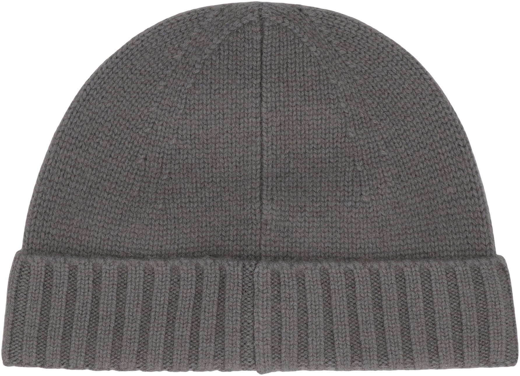 STONE ISLAND Cashmere Hat with Ribbed Cuff and Monochrome Logo