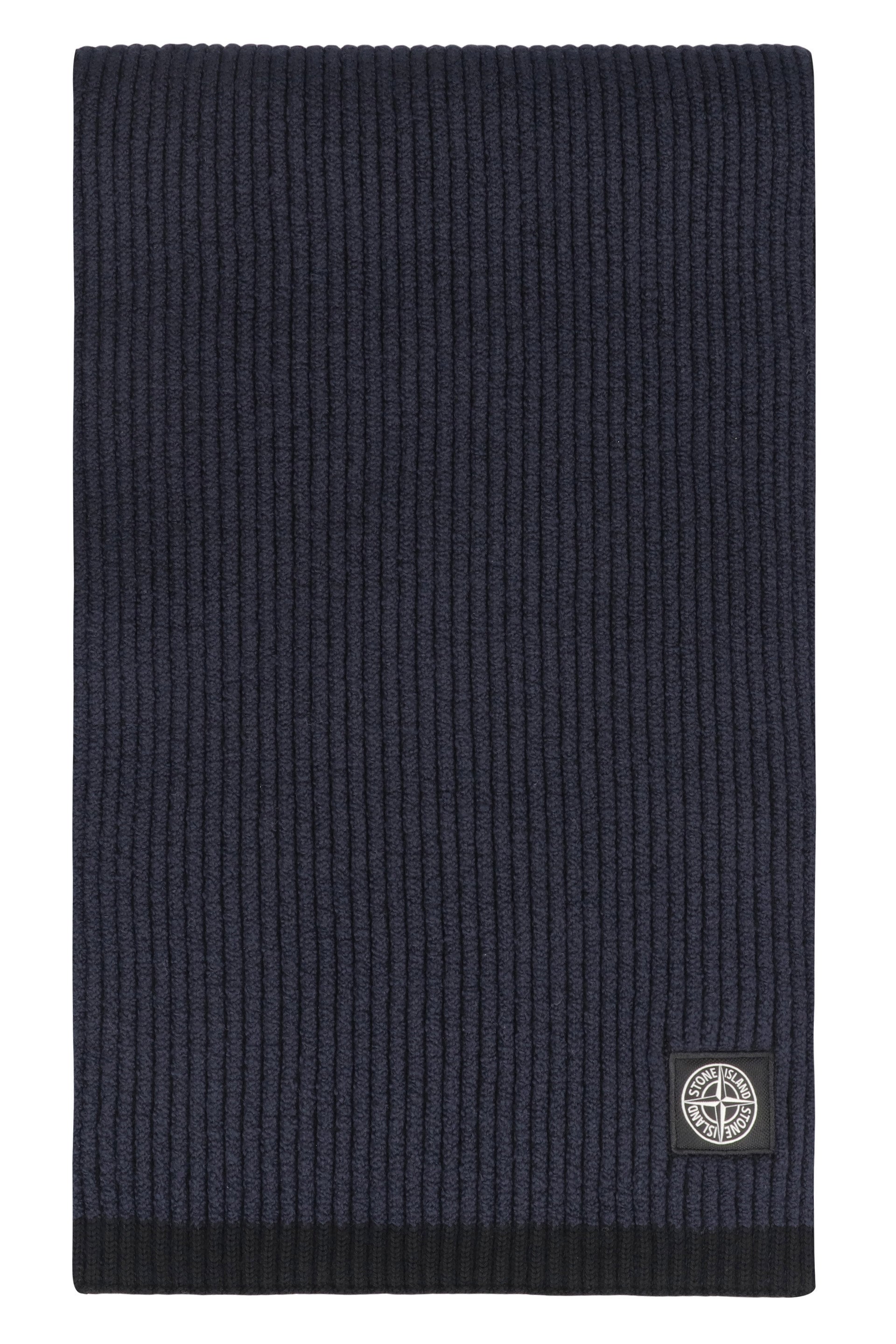 STONE ISLAND Ribbed Wool Scarf for Men - FW25