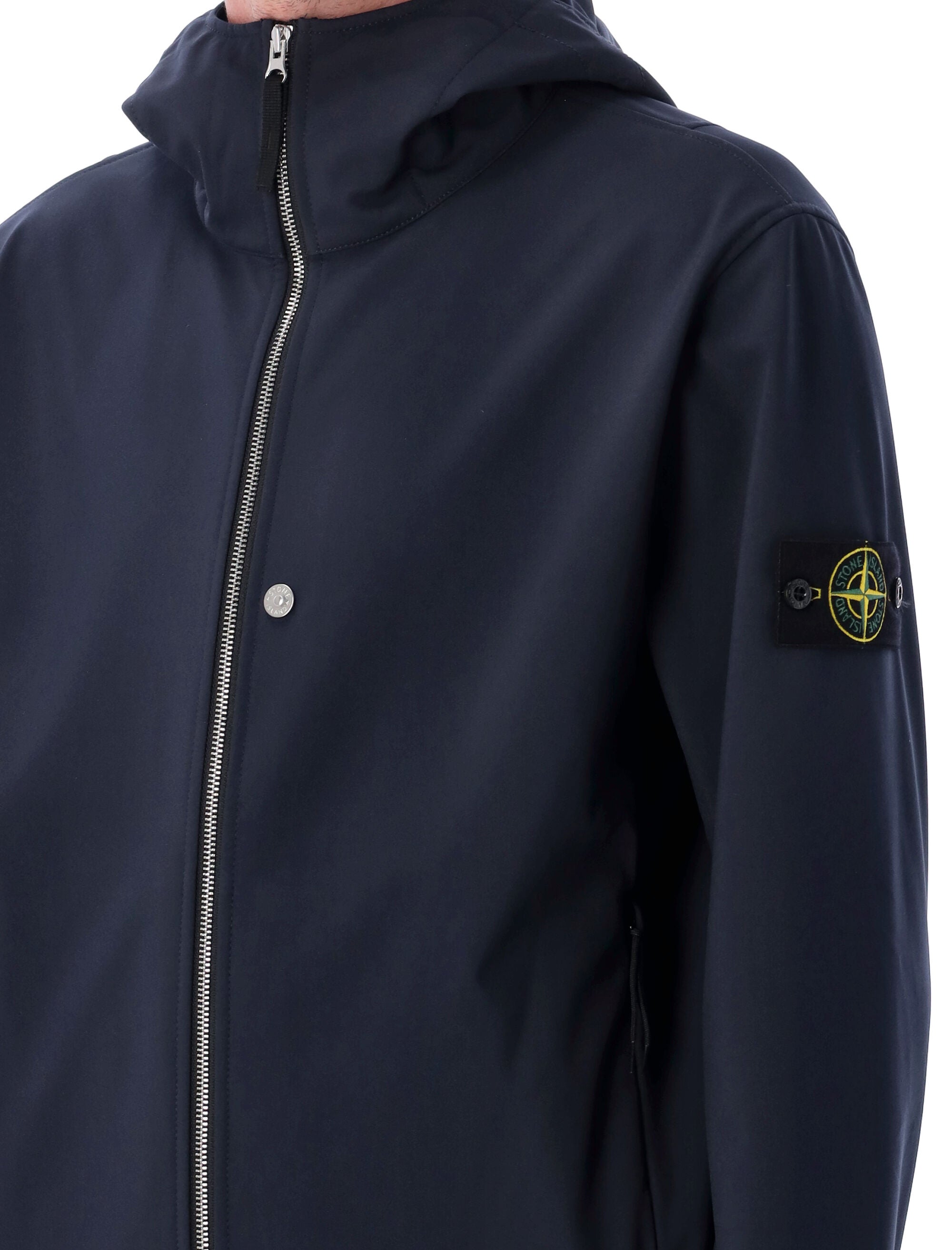 STONE ISLAND Light Hooded Jacket with Advanced Soft Shell Technology for Men - Size L