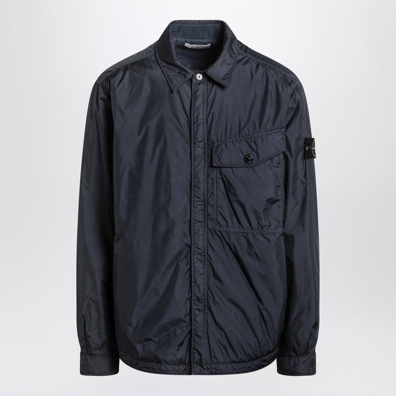 STONE ISLAND Navy Blue Nylon Shirt Jacket for Men