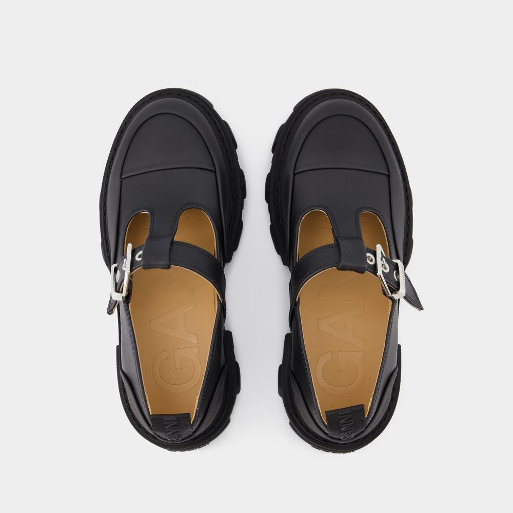 GANNI Cleated Mary Jane Loafers for Women