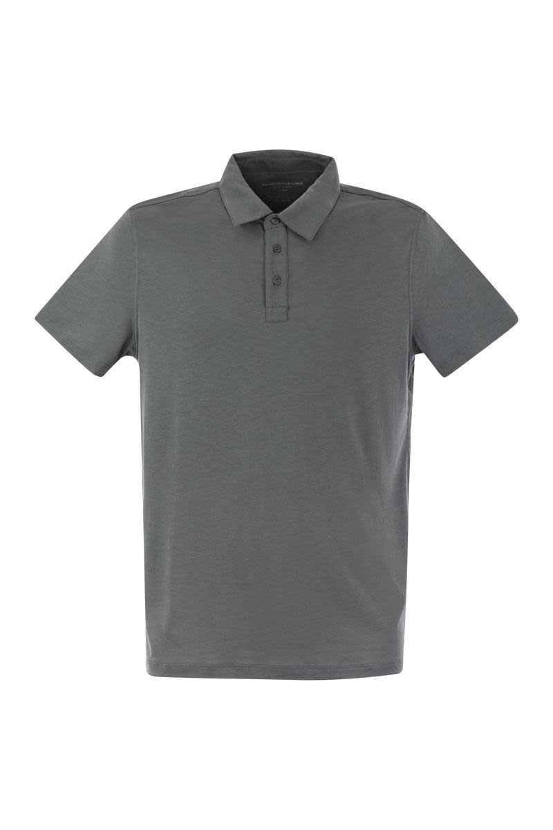 MAJESTIC Short-Sleeved Polo Shirt in Lyocell Blend