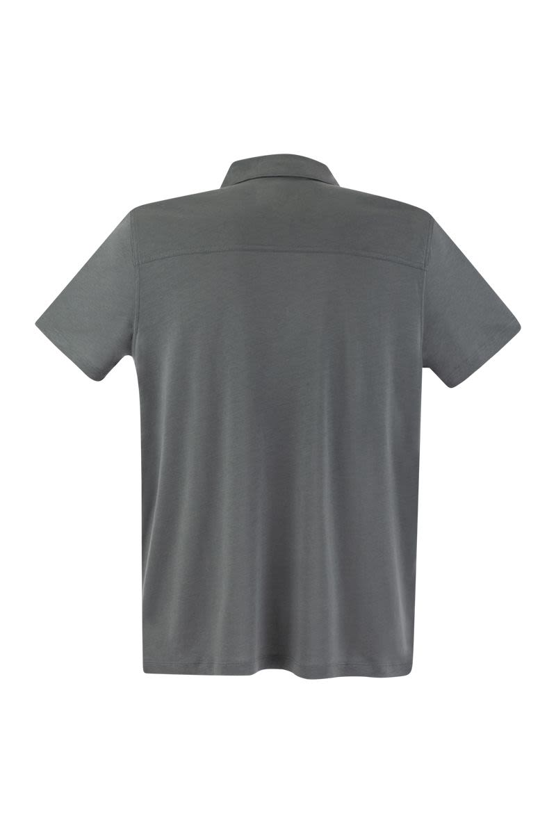 MAJESTIC Short-Sleeved Polo Shirt in Lyocell Blend