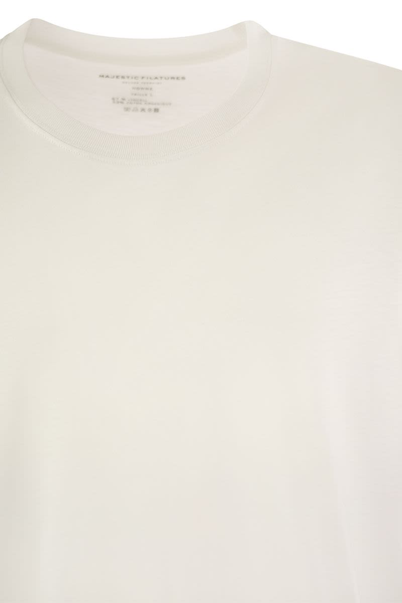 MAJESTIC Short-Sleeved T-Shirt in Lyocell and Cotton