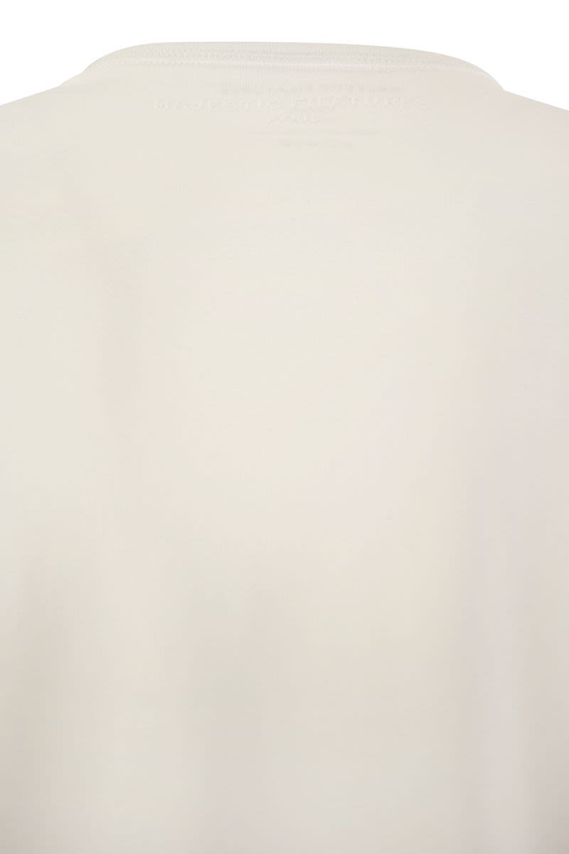 MAJESTIC Slim Fit Crew-Neck Cotton T-Shirt