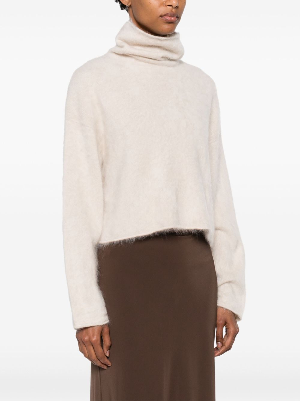 SOFT GOAT Cashmere Turtle-Neck Jumper with Drop Shoulders