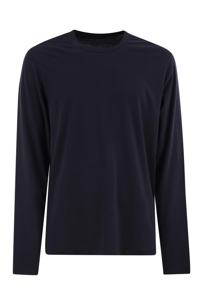 MAJESTIC Slim Fit Long-Sleeved Crew-Neck T-Shirt