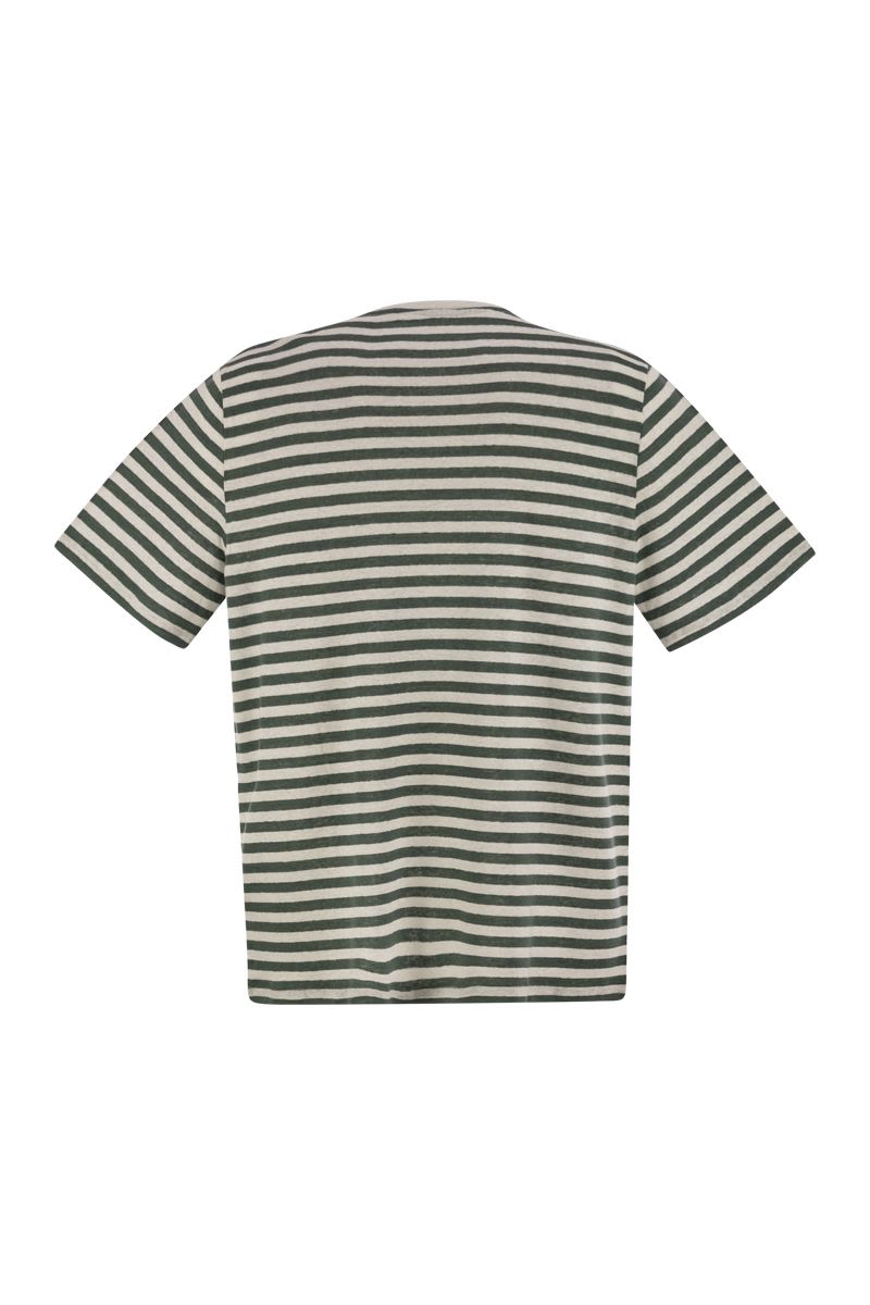 MAJESTIC Slim Fit Linen Crew-Neck T-Shirt