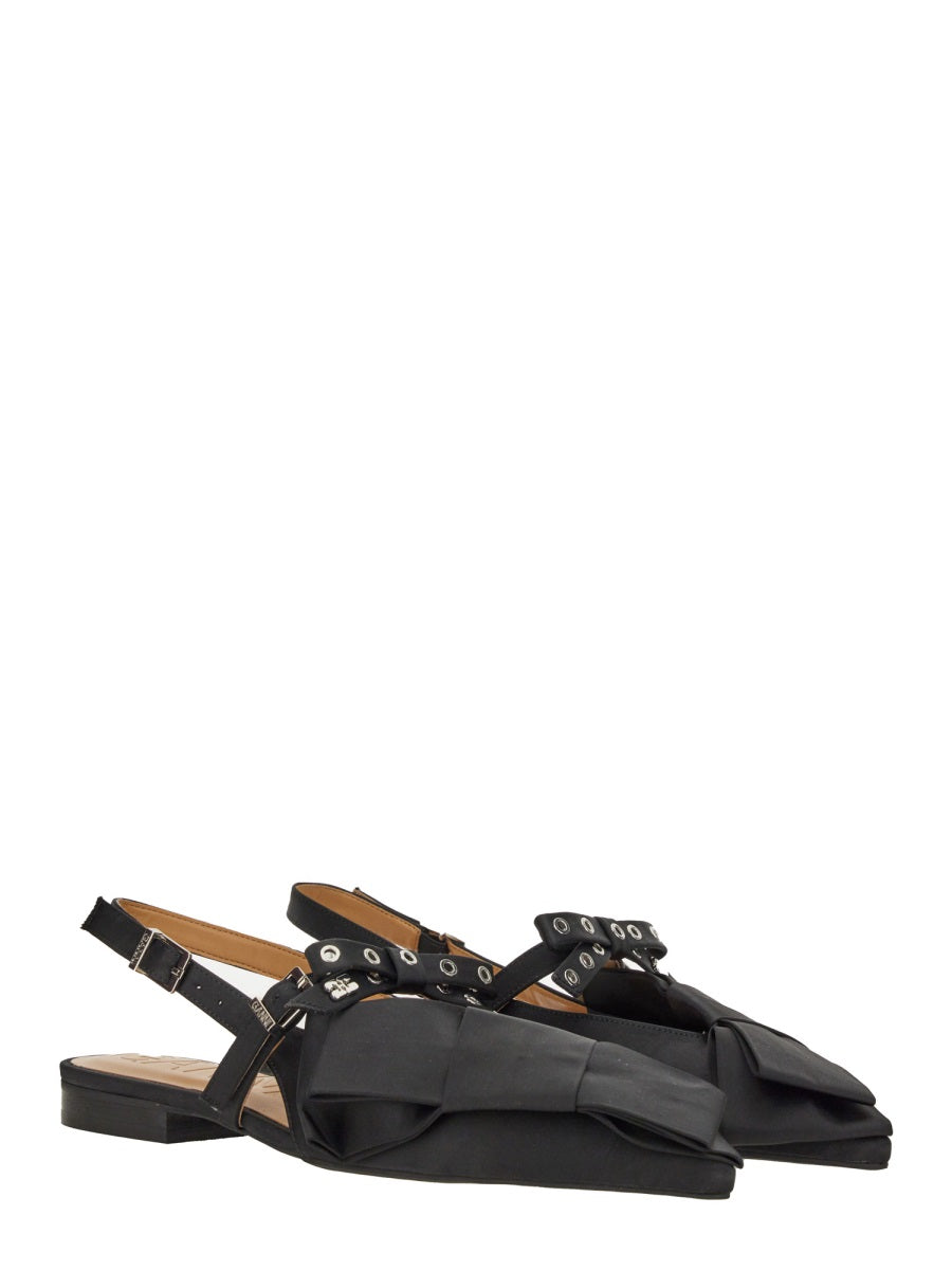 GANNI Satin Ballerina Sandals for Women