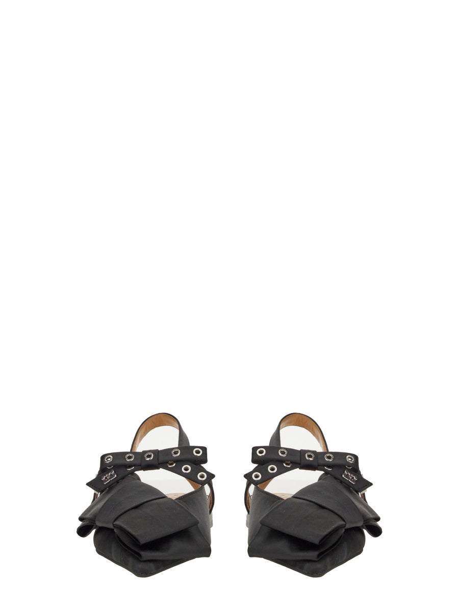 GANNI Satin Ballerina Sandals for Women