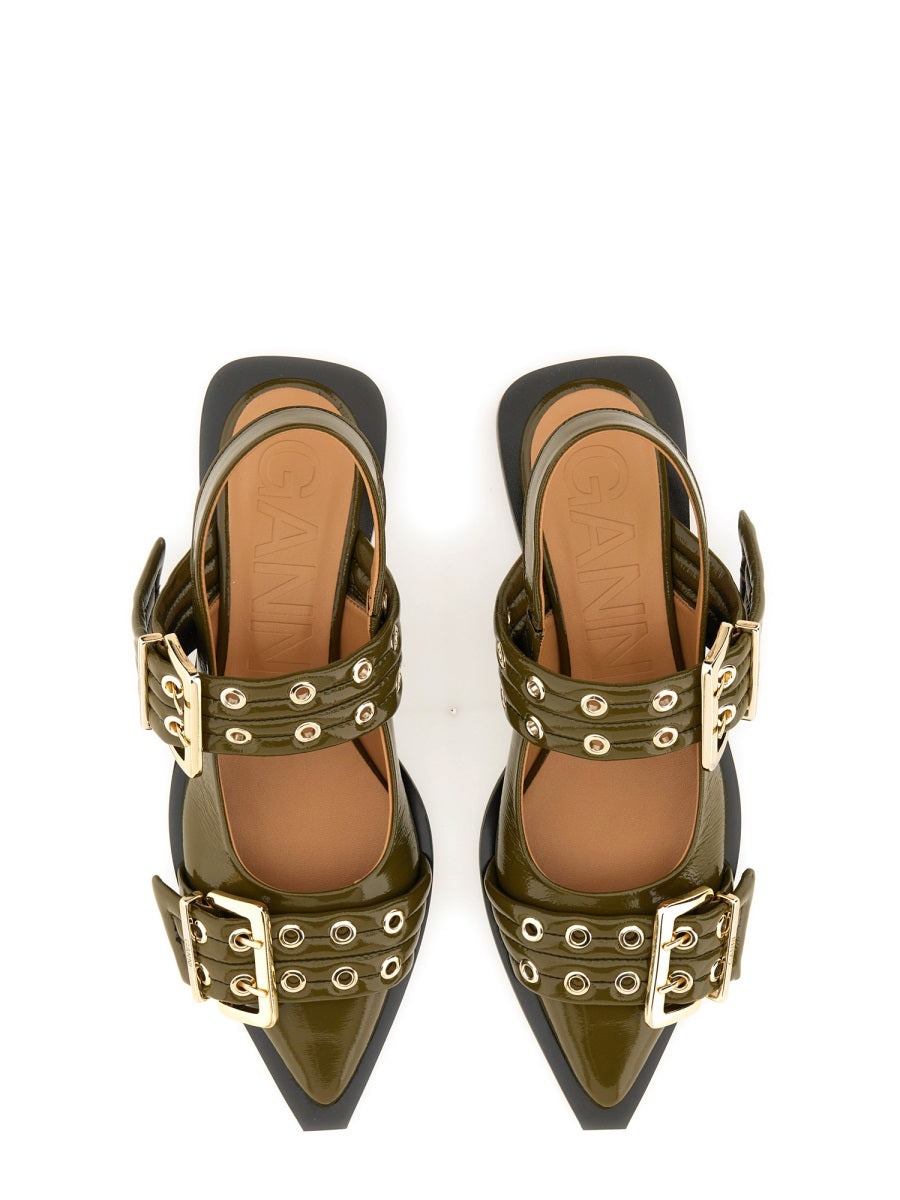 GANNI Feminine Ballerina Flat Shoes