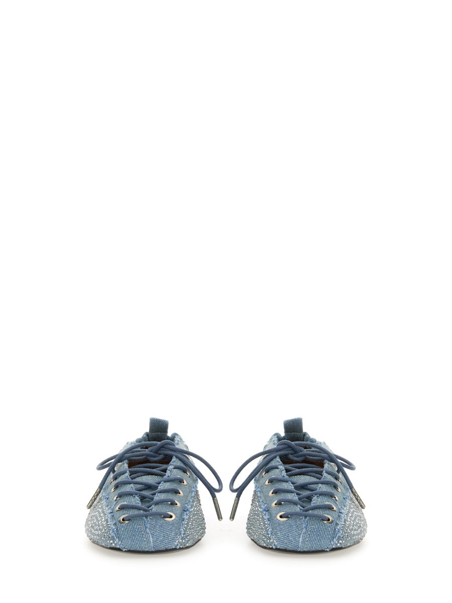 GANNI Eyelet Detail Ballerina Flats for Women