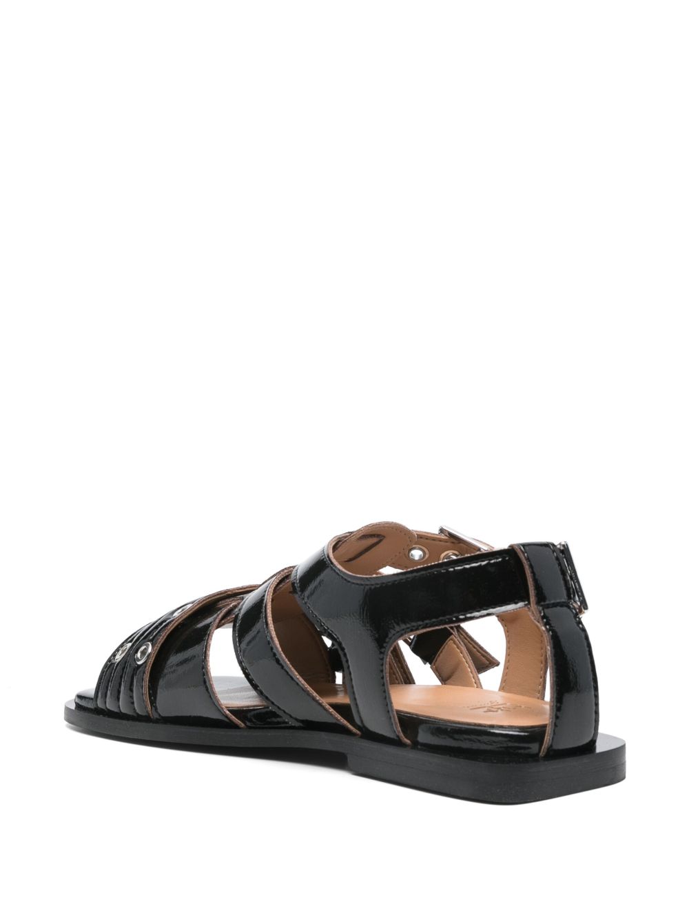 GANNI Feminine Buckle Sandals with Ankle Strap