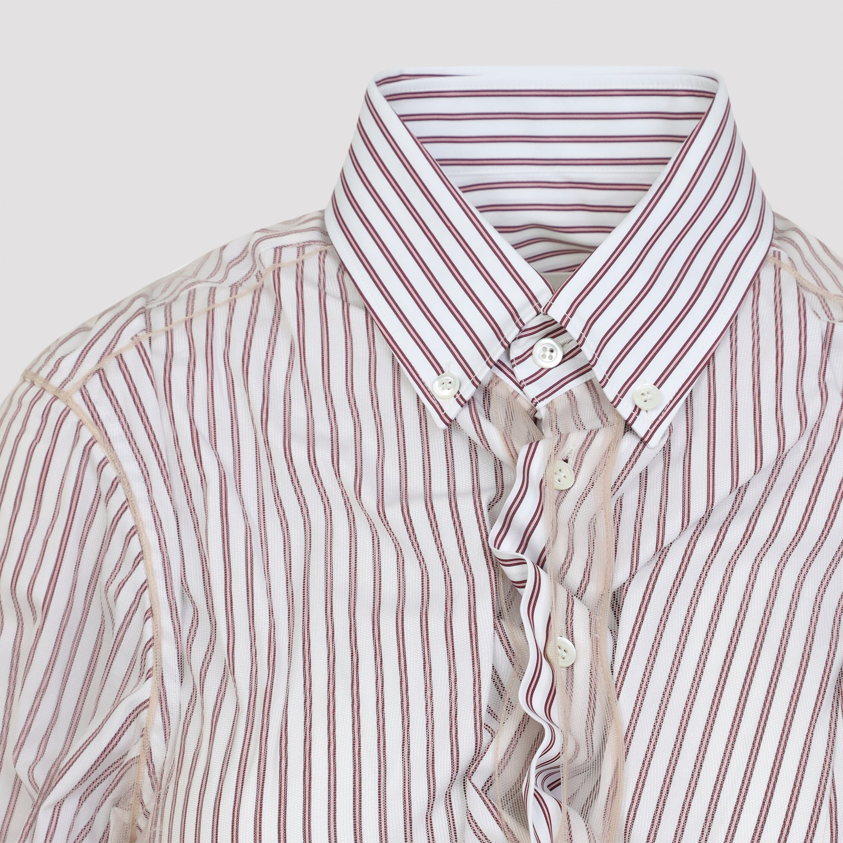 MAISON MARGIELA Layered Striped Tulle Shirt