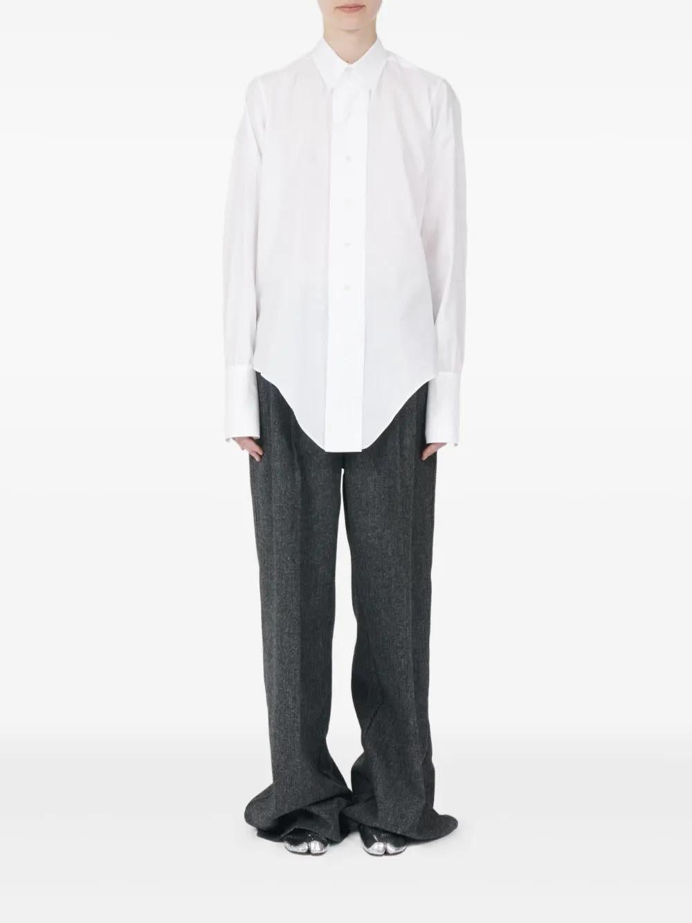 MAISON MARGIELA Curved Hem Cotton Shirt for Women