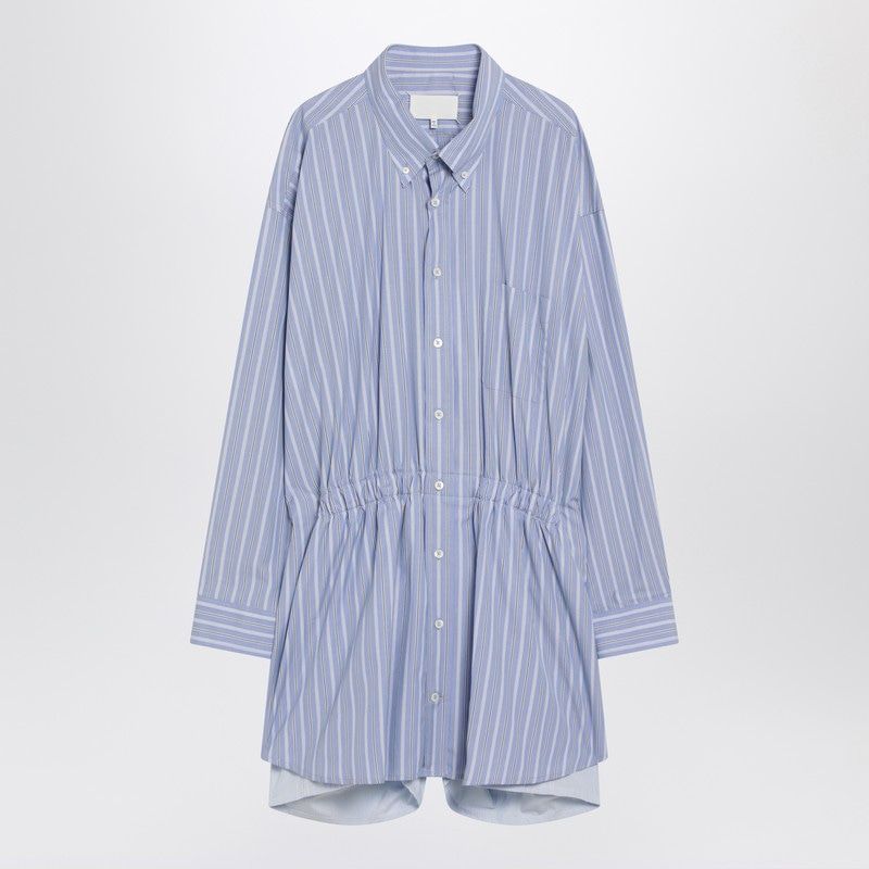MAISON MARGIELA Striped Shirtdress with Ruched Waist - Women’s FW25