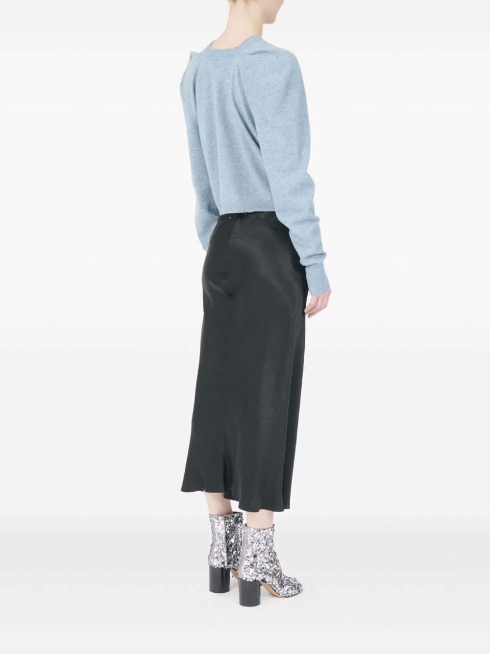 MAISON MARGIELA Wool Crewneck Sweater with Long Puff Sleeves