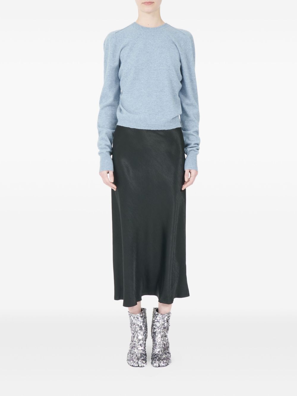 MAISON MARGIELA Wool Crewneck Sweater with Long Puff Sleeves