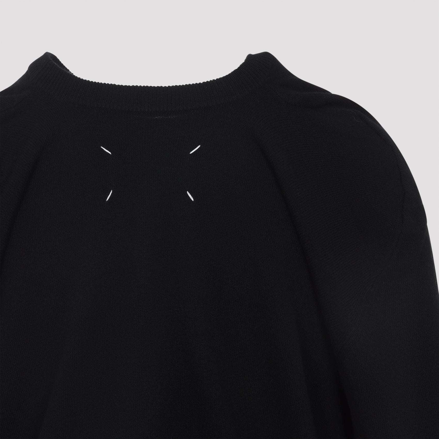 MAISON MARGIELA Women’s Wool Crewneck Sweater with Signature Stitching