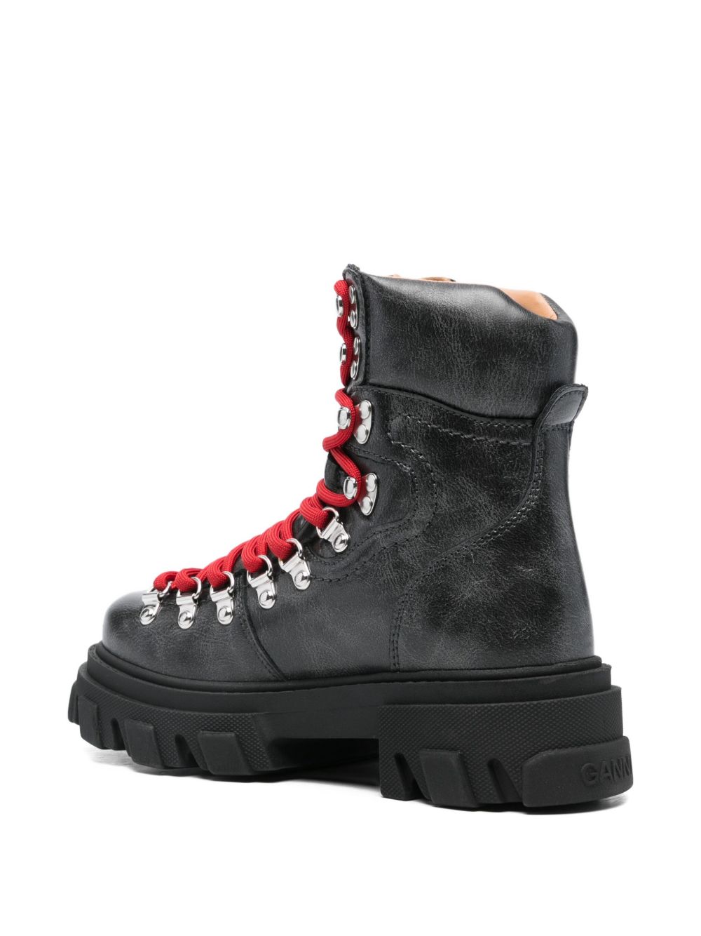 GANNI Stylish Ankle Length Lace-Up Mountain Boots for Women