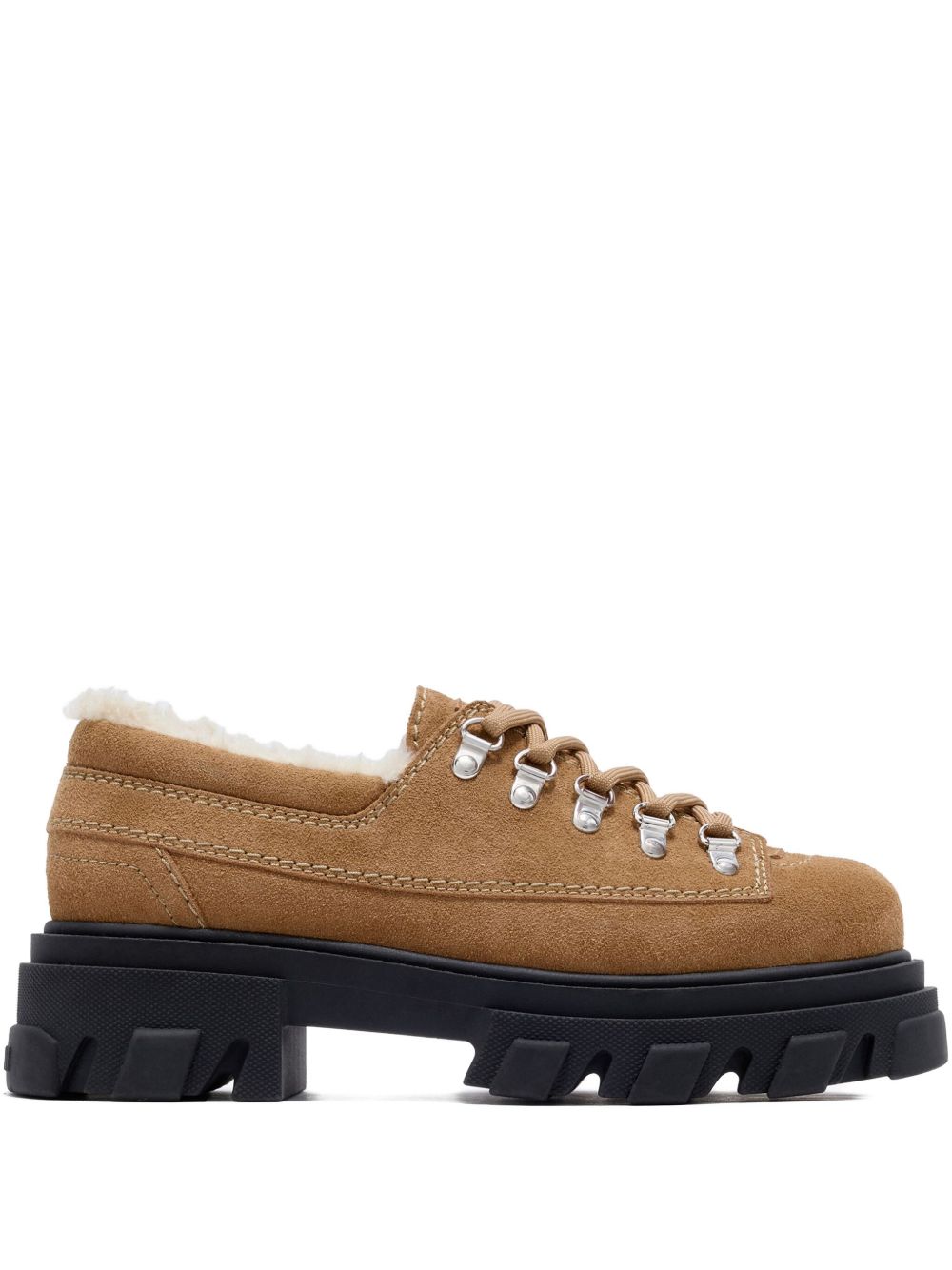 GANNI Women’s Suede Derby Shoes with Shearling Lining