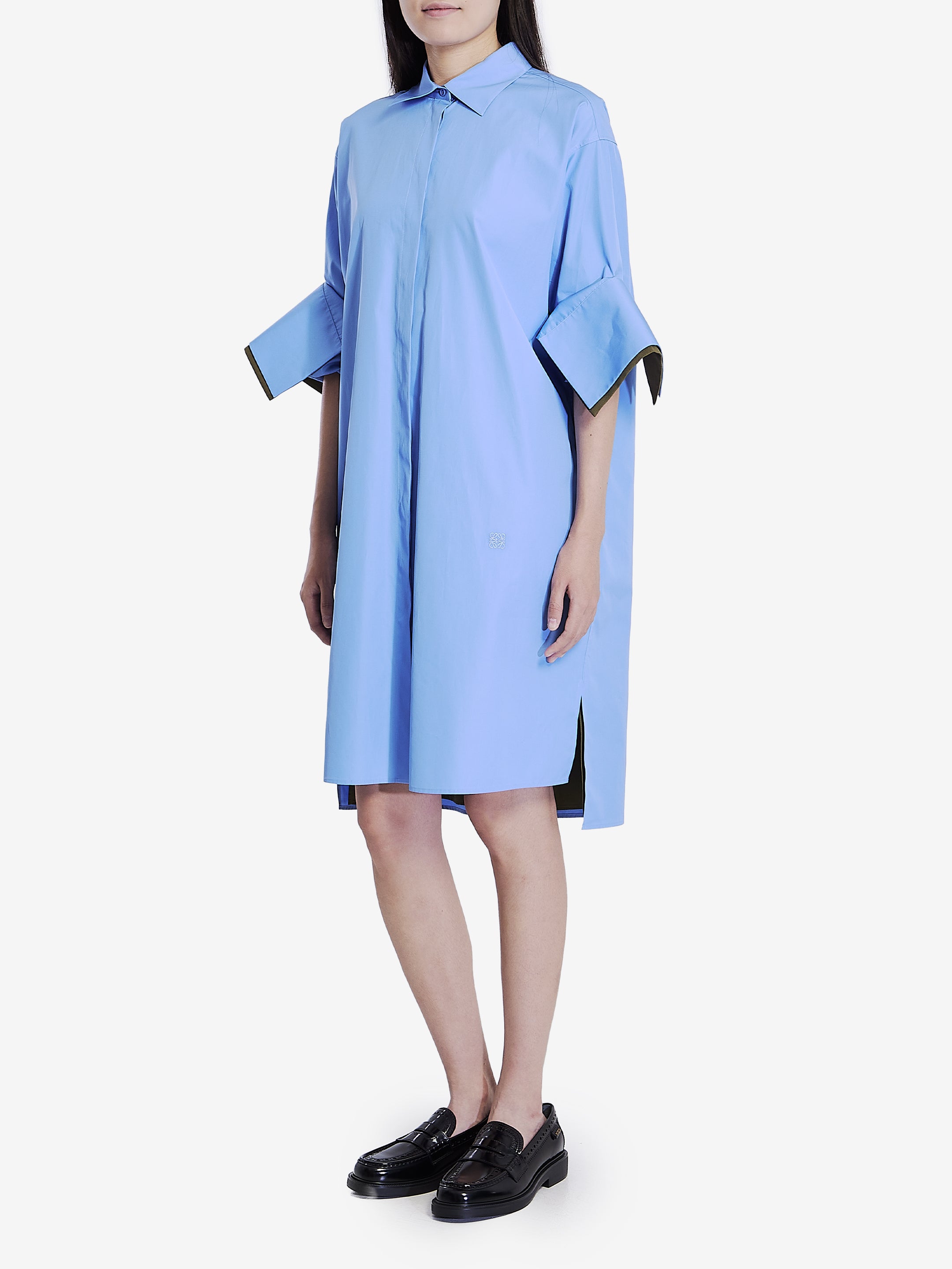 LOEWE Cotton Chemisier Dress with Classic Collar for Women