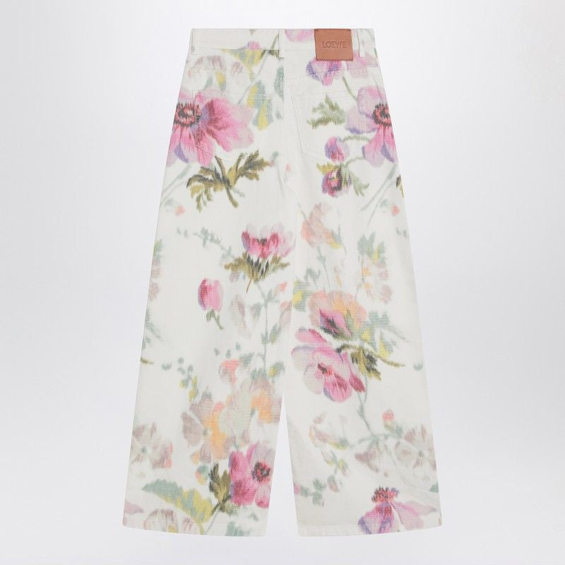 LOEWE Wide Leg Floral Print Jeans for Women
