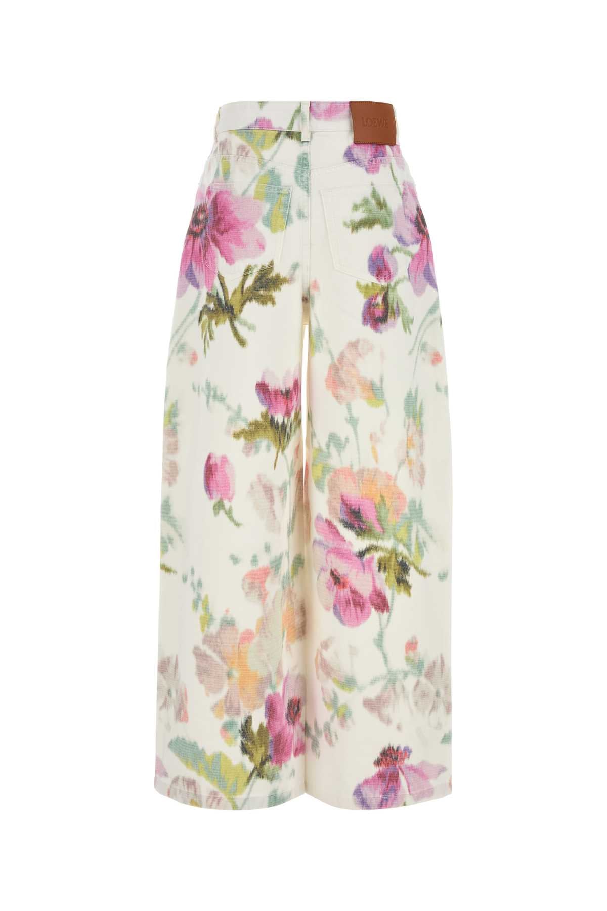 LOEWE Floral Printed Wide-Leg Jeans for Women
