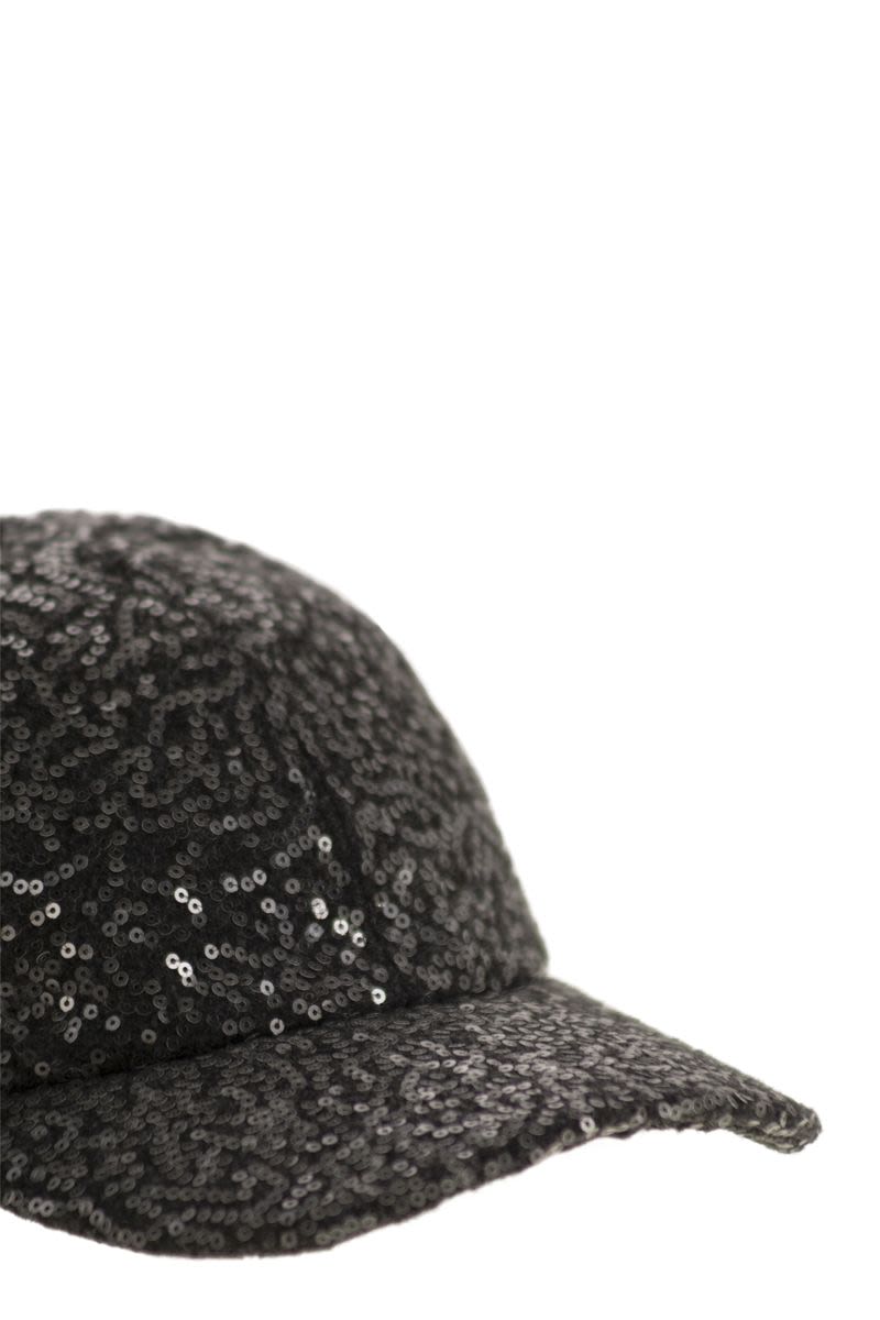 PESERICO Sequin Embellished Baseball Cap