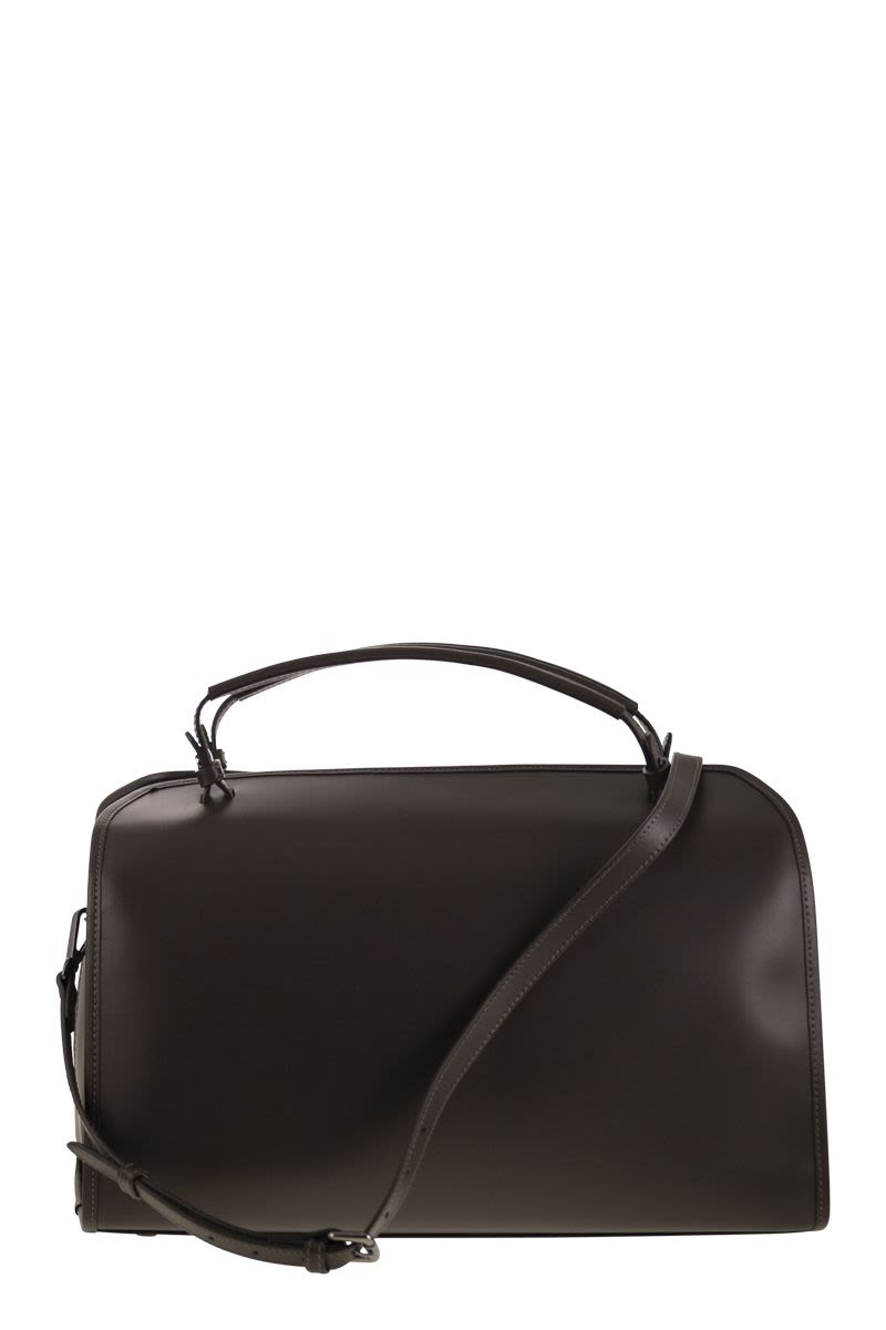 PESERICO Smooth Leather Handbag - Satchel Style (38 x 22 x 22.5 cm)