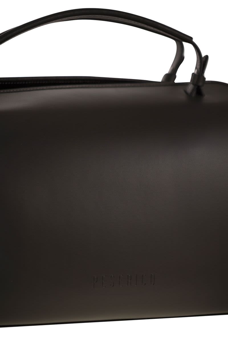 PESERICO Smooth Leather Handbag - Satchel Style (38 x 22 x 22.5 cm)