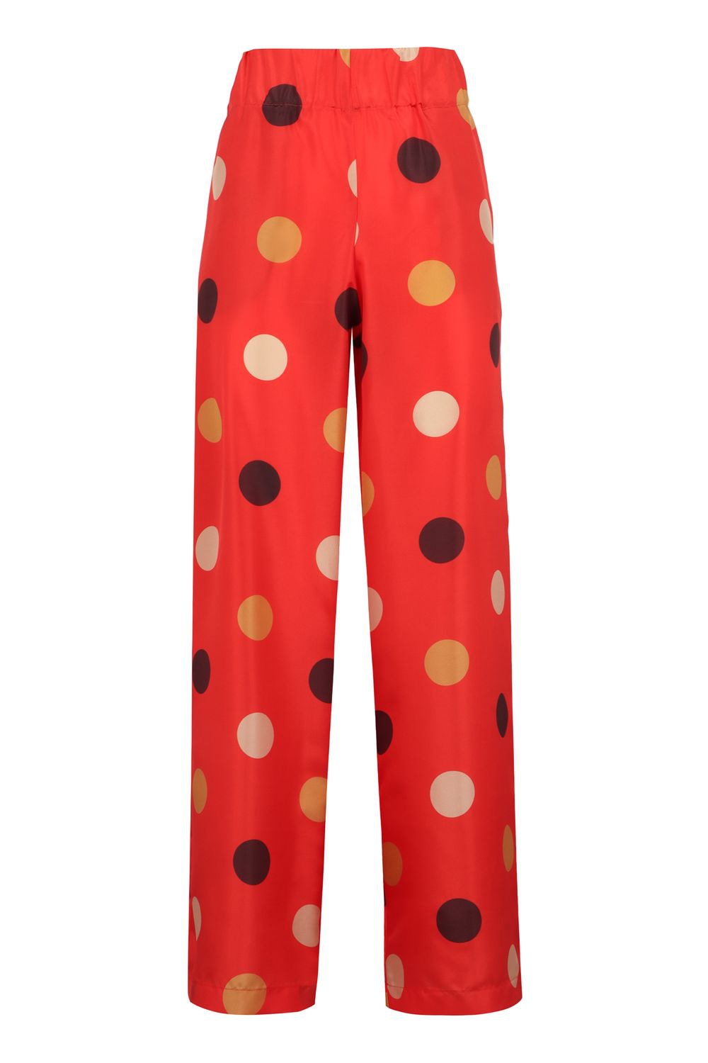 ASPESI Printed Silk Pants with Elastic Waistband