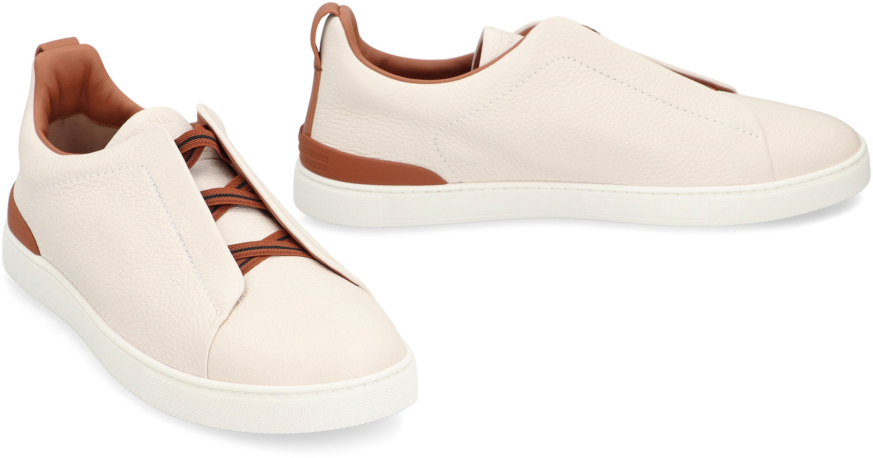 ZEGNA Logo Detail Leather Sneakers