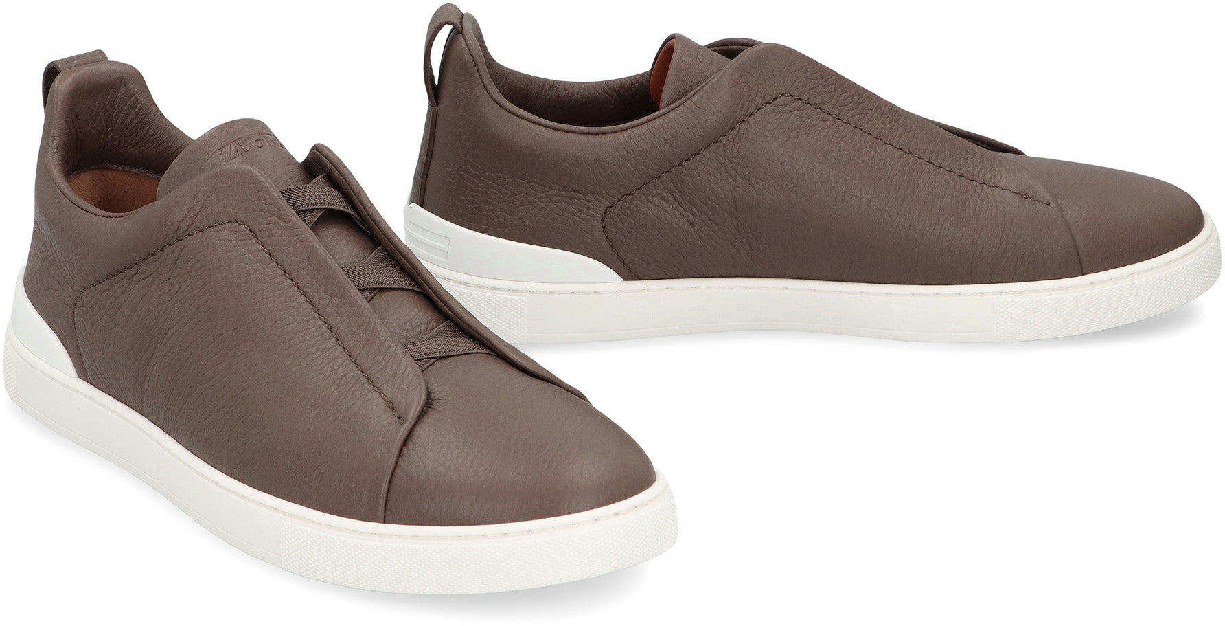 ZEGNA Elegant Slip-On Sneakers with Triple Stitch Design