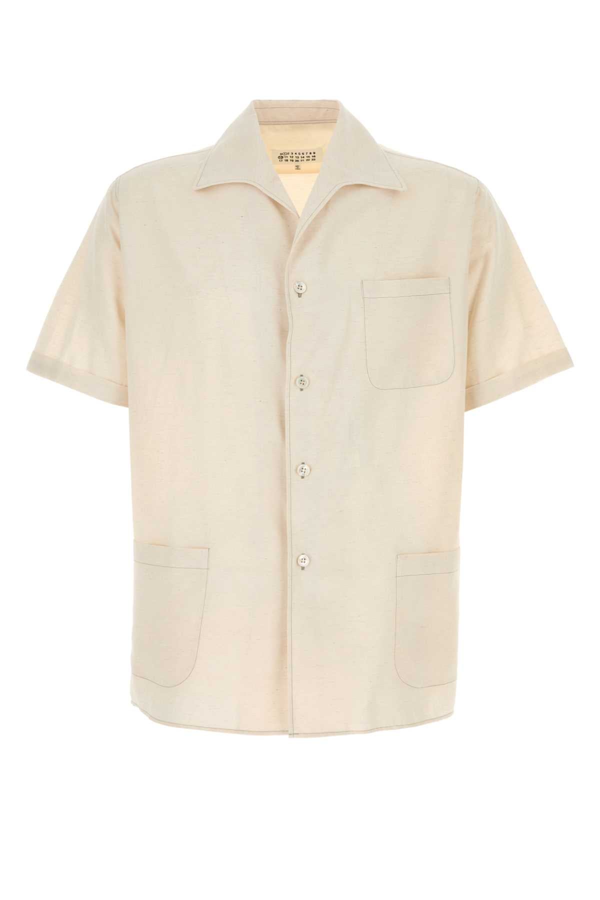 MAISON MARGIELA Ivory Acetate Blend Short-Sleeved Shirt