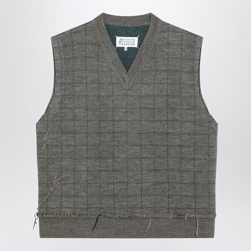 MAISON MARGIELA Checkered Design Wool Gilet for Men