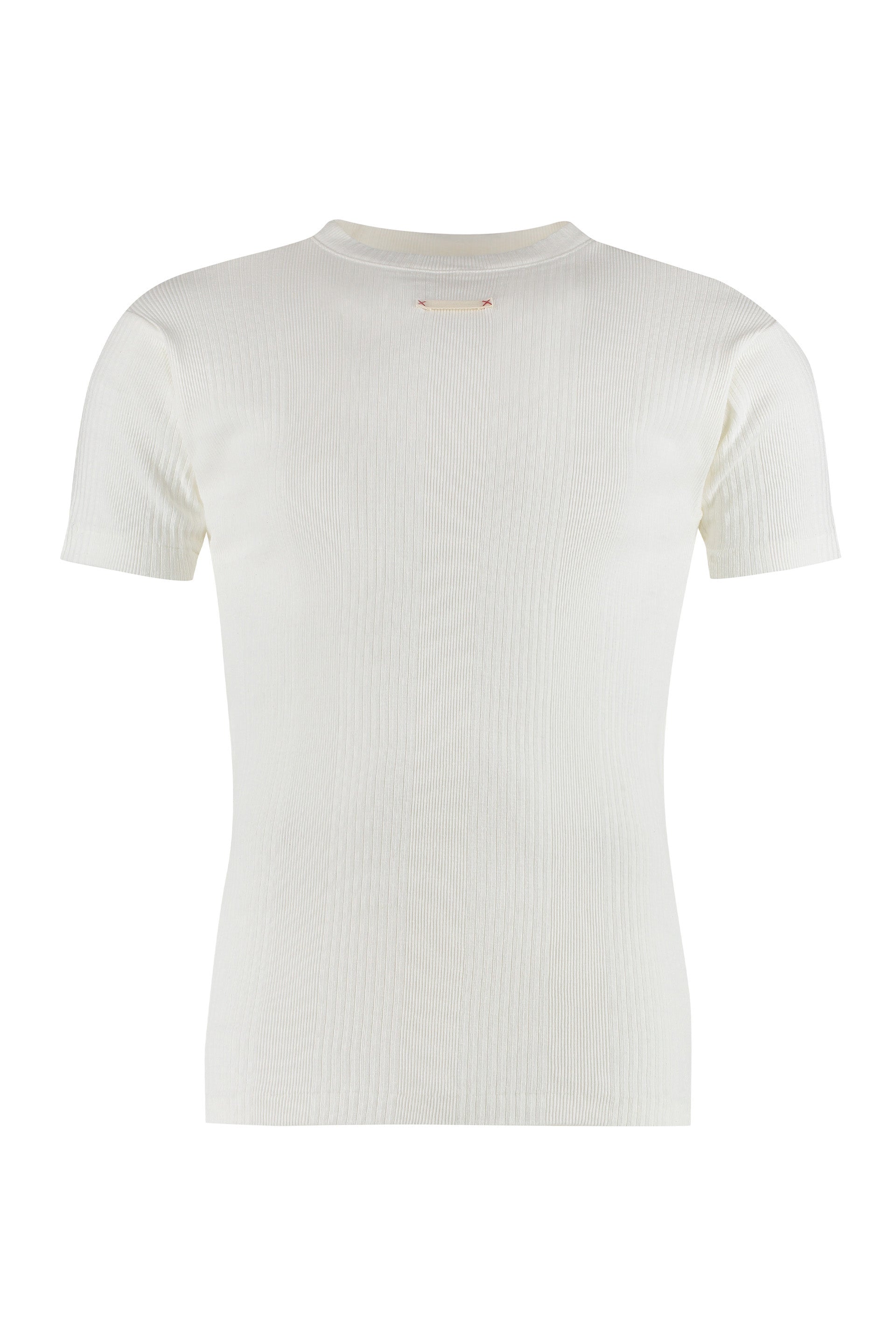 MAISON MARGIELA Ribbed Knit Cotton T-Shirt